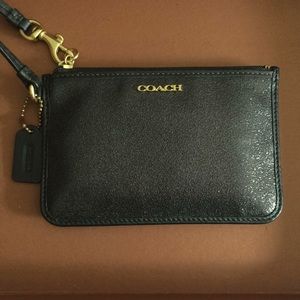 Black shimmer Coach wristlet